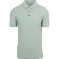 No-excess Strikket poloshirt i Struktur Grøn åle