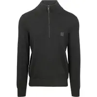 BOSS Sweater i bomuld og kashmir med lynlås i halsen