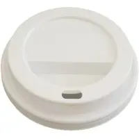 CaterSource Plastlåg højt til kaffebæger diameter 80 mm hvid - (100 stk.)