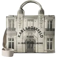 Karl Lagerfeld Håndtaske 'Maison De Karl' grå / greige / mørkegrå / sort