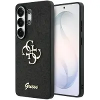 GUESS Fast Glitter Big 4G Metal Logo etui til Samsung Galaxy S26 Ultra - sort