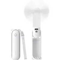 JISULIFE Handheld Fan Life8 Mini Portable USB Fan with 2000mAh Power Bank and Flashlight - White