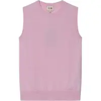 GOBI Cashmere Strikvest 'Women's Timeless Cashmere Crewneck Vest' pink