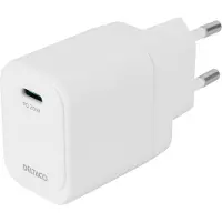 Deltaco USB-C-Väggladdare 1x USB-C PD 20W, Vit