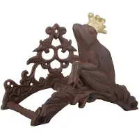 Esschert Design TG51 Frog Prince Garden Slange Holder Antique Brown med guldkrone