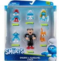 De Smurfen Smurfs Gargamel vs Smurfs 6 Figur Multipack - indeholder 2 -tommer Smurfette Papa Smurf Brainy Smurf Baby Smurf Azrael 3 -tommer Gargamel - Auten