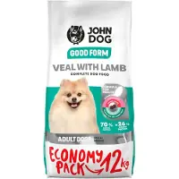 John Dog Good Form Adult Mini Kalv Med Lam Tørfoder Til Hunde 12kg