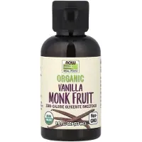 Now , Virkelig Mad, Organisk Monk Frugt, Liquid Sukker, Vanilje, 1,8 fl oz (53 ml)