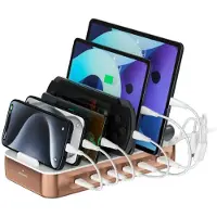 4smarts Charging station Team 100W 1x USB-A port 5x USB-C ports includes 6 cables copper