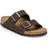 Birkenstock Birkenstocktil kvinder. 1027083 Læder Arizona sandaler (smal pasform) brun (37), Fast, Ruskind, Spænder, Casual
