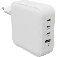 Hyper HyperJuice - Strømforsyningsadapter - GaN - 100 Wh - QC 3.0, Power Delivery 3.0 + PPS - 4 output-stikforbindelser (USB, 3 x USB-C) - hvid