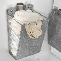 24hShop Væg- eller dørhængt vasketøjskurv – pladsbesparende opbevaring af vasketøj