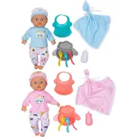 LILLAN & FRIENDS Baby dukker Max & Mia 33 cm m/16 dele