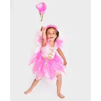 Den Goda Fen Udklædning - Fekjole m. Vinger/Tryllestav - Rosa - - 4-5 år (104-110) - Udklædning