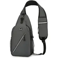 INF Multifunktionel Crossbody-skuldertaske til mænd DarkGrey