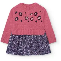 Boboli Knitwear Combined Kjole Med Lange ærmer