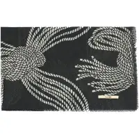 GOBI Cashmere Rørformet tørklæde 'Rope Knots Printed Cashmere Shawl' sort