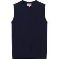 GOBI Cashmere Strikvest 'Women's Essential Cashmere Crewneck Vest' navy