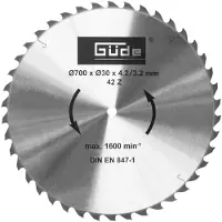 Güde HM savklinge til brændesav - Ø700 mm - 42 tænder