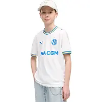 Puma Olympique de Marseille 26/27 Home Jersey Youth, Clothing, White/Royal, 9-10Y