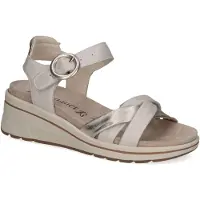 Caprice Heeled sandal, white, made of Leather with Wedge heel, Size 42