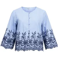 Object Bluse 'OBJVanna' marin / royalblå / hvid