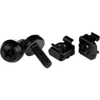 StarTech.com M5 x 12 mm skruer og burm?trikker - 100 stk. - M5 monteringsskruer og burm?trikker til serverrack og kabinet - Sort TAA (CABSCREWM52