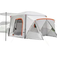 Vevor SUV campingtelt til 5-9 personer, 3,96 x 3,05 m 3-sæsoners SUV bagklapstelt med ventilerede vinduer, PU2000 mm vandtæt dobbelt anvendelse bagklapstelt til biler til udendørs vandreture