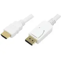 Logilink 2m, HDMI-DP, 2 m, HDMI, DisplayPort, Guld, 1920 x 1080 pixel, Hvid