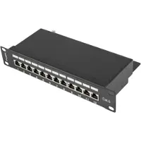 Lanberg Patchpanel PPF6-9012-B 12 porte 1U 10" cat.6 skærmet sort
