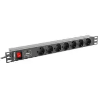 Lanberg Pdu-07f-0200-iec-bk 1u Rackstrømskinne 7 Udtag Rackstrømskinne 8 Udtag