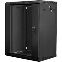 Lanberg - Rack kabinet - vægmonterbar - sort, RAL 9004 - 15U - 19