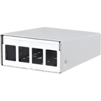 METZ CONNECT - Kabinet til overflademonteringsudtag - ikke udstyret - vægmonterbar, DIN-skinnemonterbar - ren hvid, RAL 9010 - 4 porte