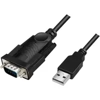 Logilink AU0048A, Sort, 1,5 m, USB A, DB-9, Hanstik, Hanstik