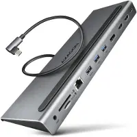 Axagon HMC-4KX3 - Dockingstation - for laptop - USB-C 3.2 Gen 1 / USB 3.0 / Thunderbolt 3 / Thunderbolt 4 - 2 x HDMI, DP - 1GbE