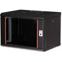 Roline 26.21.0170, Vægmonteret stativ, 7U, Nøglelås, Rack skinner, 14,5 kg, Sort