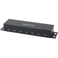 Logilink USB 2.0 Hub 7-Port Metal - Hub - 7 x USB 2.0 - desktop, væg-monterbar