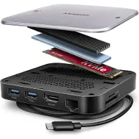 Axagon HMC-UFO - Dockingstation - for laptop, smartphone, desktop - USB-C 3.2 Gen 2 - HDMI - 1GbE