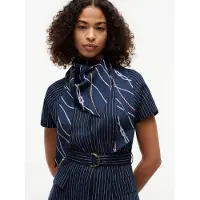 Tommy Hilfiger Tørklæde 'Rope Print Pure' ecru / blå / marin / hummer