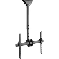 IC Intracom TECHly - Monteringssæt (til loftmontering, monteringsbøjle, teleskopisk pæl) - for fladt panel - stål - sort - skærmstørrelse: 37-70 - loftsmonterb