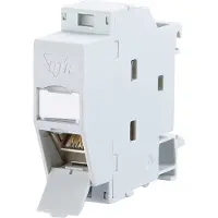 Metz CAT 6A-sokkel til TH35-hatskinne, CONNECT REGplus IP20 E-DAT-modul, grå
