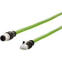 METZ CONNECT - Netværkskabel - 4 pin M12 (P) til RJ-45 (han) - 1 m - 4.8 mm - S/UTP - CAT 5e - halogenfri, strenget - grøn
