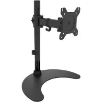 Techly Desk Stand for 1 Monitor 13 -27 with Base h.400mm ICA-LCD 3400, Fritstående, 8 kg, 33 cm (13), 68,6 cm (27), 100 x 100 mm, Sort