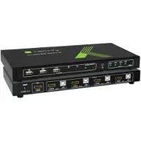 IC Intracom TECHly 4x1 USB HDMI KVM Switch 4Kx2K - KVM / audio / USB switch - 4 x KVM / audio - 1 lokalbruger - desktop
