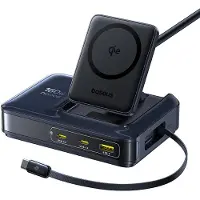 Baseus Nomos NH21 Qi2 160W 4-in-1 Wireless Charging Station with Retractable Cable - Black