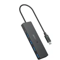 Anker USB-C Data Hub (4-in-1 5Gbps) - Black USB hub - USB 3.1 - 4 ports - Sort