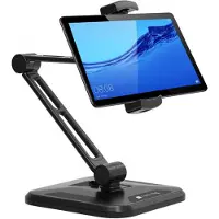 IC Intracom TECHly Np Extensible Support - Monteringssæt (vægmontering, holder til skrivebord, justerbar monteringsarm) - for tablet - plastik, aluminium, stål - sort - skærmstørrelse: 4.7-12.9