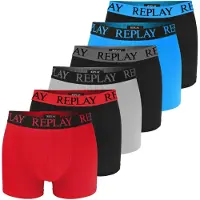 Replay Herre Boxershorts Sæt med 6 Bomuld Farve BM331 Logo Størrelse XXL