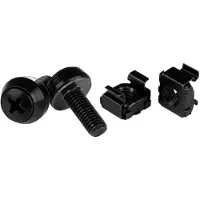 StarTech.com M6 burm?trikker og -skruer - 50 stk. - 12 mm stativskruer og burm?trikker - Sort TAA (CABSCREWM6B)