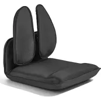 Vevor Gulvstol, 5 Justerbare Positioner Sammenklappelig Gulv Gamingstol med Ergonomisk Rygstøtte, Robust Metalramme med Genbrugsskum og Hørstof, Multifunktionel til Læsning, Afslapning, Sort
